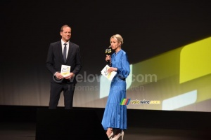 Marion Rousse, Director of the Tour de France Femmes avec Zwift, with Christian Prudhomme (7401x)